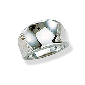 Shiny Concave Ring with Rhodium Plating - Click Image to Close